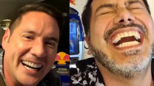 Pancho Saavedra y Pedro Ruminot en medio de la broma telefónica.