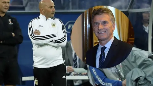 Jorge Sampaoli en la banca de la selección argentina