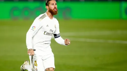 Sergio Ramos festeja su gol ante Mallorca