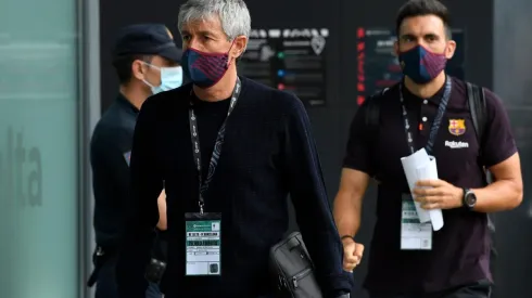 Quique Setién junto a Eder Sarabia, hombre que está en la polémica