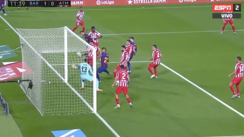 El primer gol del partido a favor de Barcelona ante Atlético Madrid