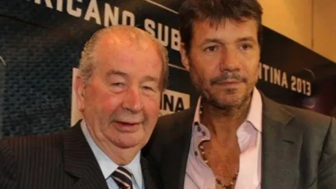 Julio Grondona posando con Marcelo Tinelli