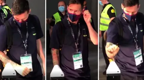 Lionel Messi en el momento en que falló el control de temperatura.