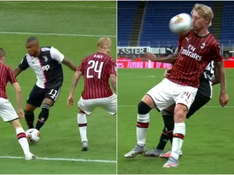Defensa del Milan queda KO tras un duro pelotazo al rostro