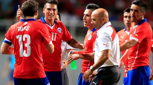 Jorge Sampaoli junto a Mark González en un amistoso de Chile ante Estados Unidos