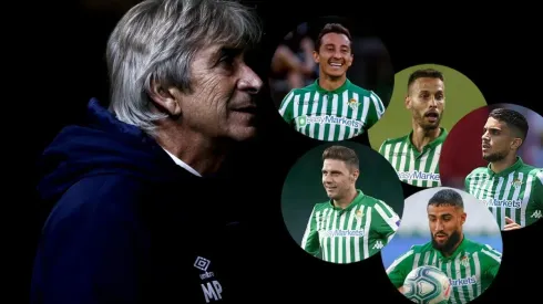 Pellegrini y sus figuras en el Real Betis.