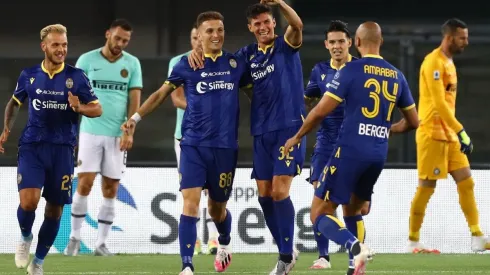 Lazovic festeja el tempranero gol al Inter.