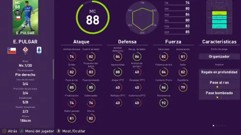 La mejor carta de Erick Pulgar en eFootball PES 2020