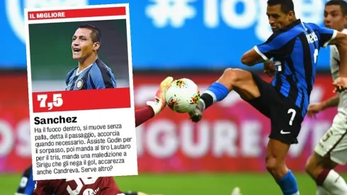 Alexis Sánchez fue escogido como figura en la victoria de Inter sobre Torino por una nueva jornada de la Serie A