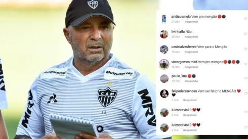 Jorge Sampaoli en su primer entrenamiento con Atlético Mineiro