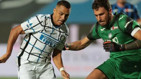 Alexis Sánchez jugó en el tramo final del partido ante Atalanta