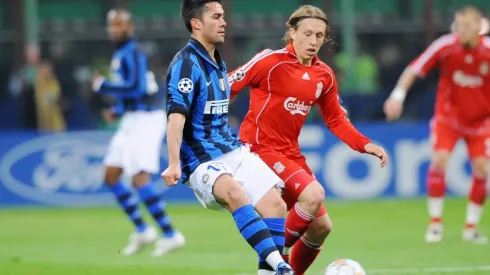 Luis Jiménez, en Champions con el Inter.