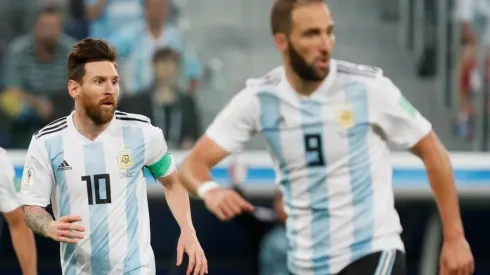 Higuaín y Messi en la selección argentina.