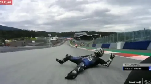 El español de Yamaha se quedó sin frenos y saltó de su máquina a más de 200 kilómetros por hora.