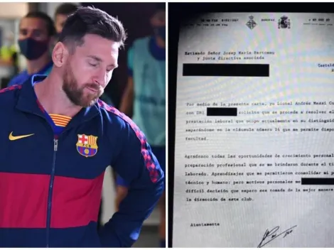 El documento con el que Messi pide su salida del Barcelona