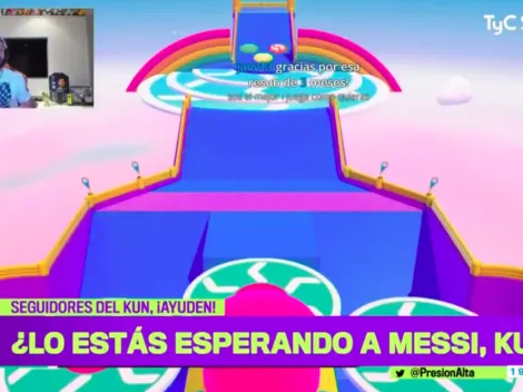 TyC saca en vivo a Agüero mientras juega Fall Guys: le preguntan por Messi