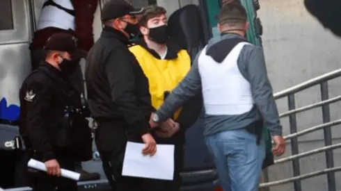 Nano Calderón entrando al penal Santiago 1.