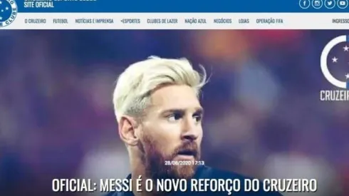 Messi apareció en el sitio web de Cruzeiro