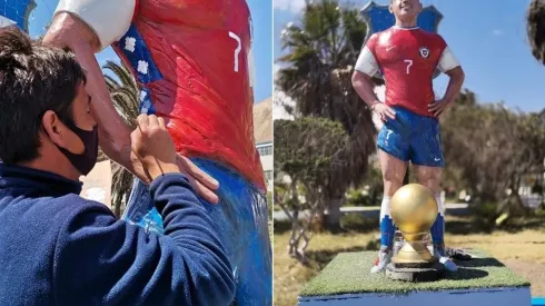 La estatua de Alexis vuelve a brillar en Tocopilla.