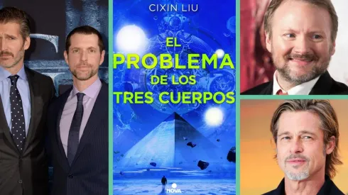 El libro en cuestión junto a los Productores de "Game of Thrones", director de "Star Wars" y Brad Pitt.