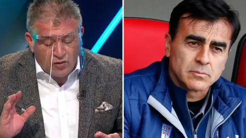 Claudio Borghi leyendo el mensaje que le envió Gustavo Quinteros.