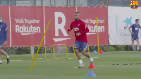 Vidal lideró las prácticas de este martes en Barcelona.
