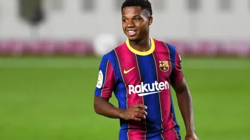 Ansu Fati con la cara llena de gol