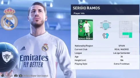 Sergio Ramos en los jugadores de la semana de PES 2021