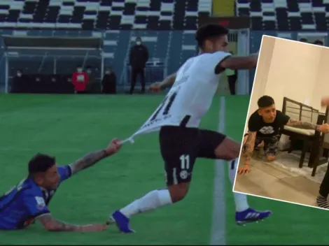 Valenzuela parodia su agarrón de camiseta a Bolados junto a su hijo