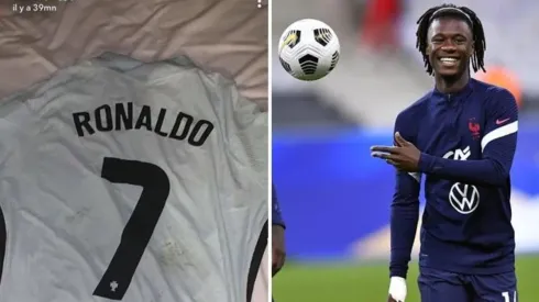 CR7 le entregó su camiseta a Camavinga tras el empate entre Francia y Portugal.