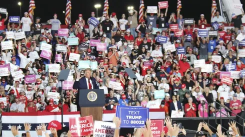 Este fue el primer acto público de Trump tras daer positivo por coronavirus.