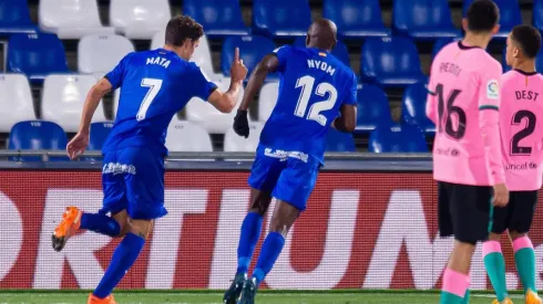 Mata festeja el único gol del partido