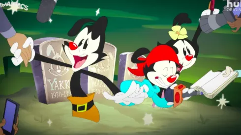 Yakko, Wakko y Dot reviviendo desde entre los muertos para la nueva temporada de "Animaniacs".