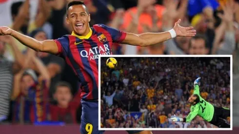 Diego López no pudo hacer nada ante el increíble remate de Alexis Sánchez en la temporada 2013/2014.