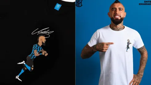 Arturo Vidal aparece retratado en formato de cómic en la nueva línea de camisetas que presentó el Inter de Milán