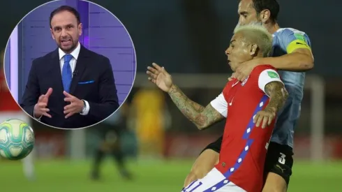 Eduardo Vargas ante Uruguay en el Estadio Centenario