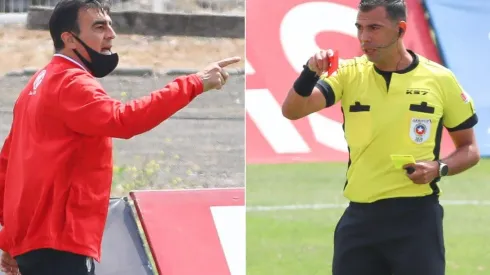 Gustavo Quinteros enfrascado con Juan Lara en el partido de Colo Colo ante Palestino.