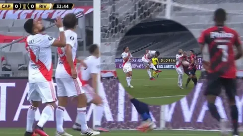 El cabezazo de Paulo Díaz: casi gol de River Plate contra Athletico Paranaense.