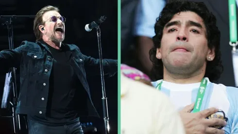 Bono, de U2, se encontró con Diego Maradona cuando visitó Argentina en 2006.