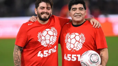 Diego Sinagra con su padre, Diego Maradona
