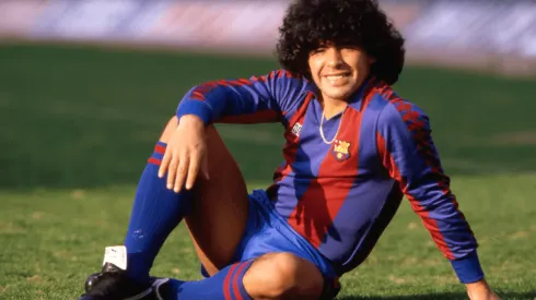 Diego Maradona con la camiseta de Barcelona
