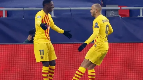 Barcelona está encumbrado y viene jugando a gran nivel Griezmann, Dembélé y Braithwaite en la foto.