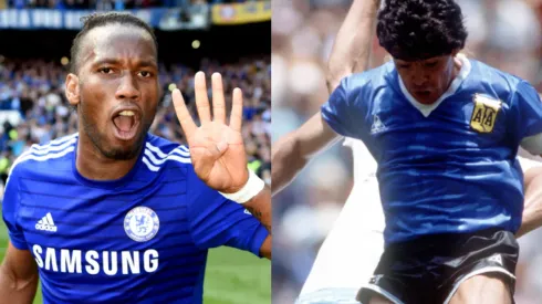 Didier Drogba y Diego Armando Maradona