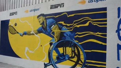 Mural que ESPN le dedicó a Gustavo Fernández en Buenos Aires con la intención de reflejar la tenacidad, el talento y su búsqueda permanente por crecer como deportista.