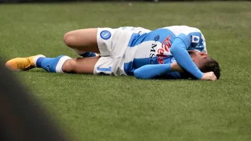 Desconsolado llanto de Mertens en Napoli tras lesionarse contra el Inter.