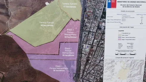 El mapa donde se encuentra localizado el terreno donde se piensa ubicar el Nuevo Complejo Juan Pinto Durán