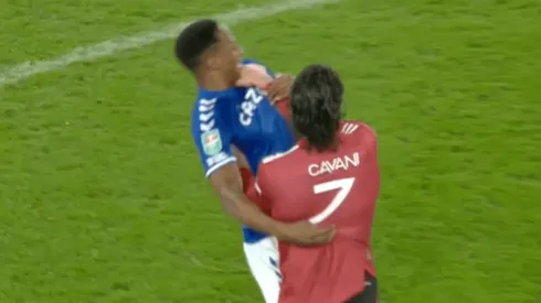 Edinson Cavani fue protagonista en Manchester United frente a Everton por la Copa de la Liga.