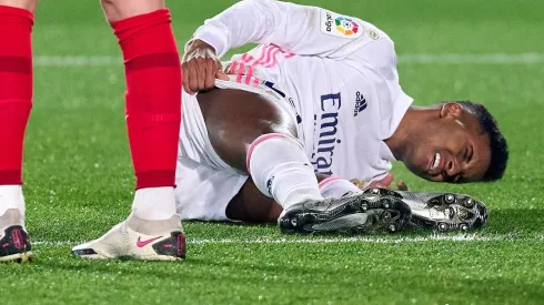 Rodrygo en el momento de su lesión.