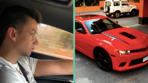 Nano Calderón conduciendo el Chevrolet Camaro.