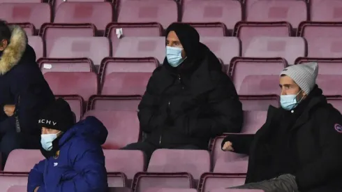 Lionel Messi vio el partido en la tribuna y cada uno de sus gestos fue registrado para las cámaras de televisión